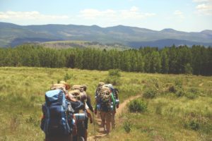 Hiking on the trail