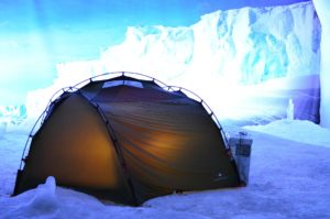 Tent camping in winter 