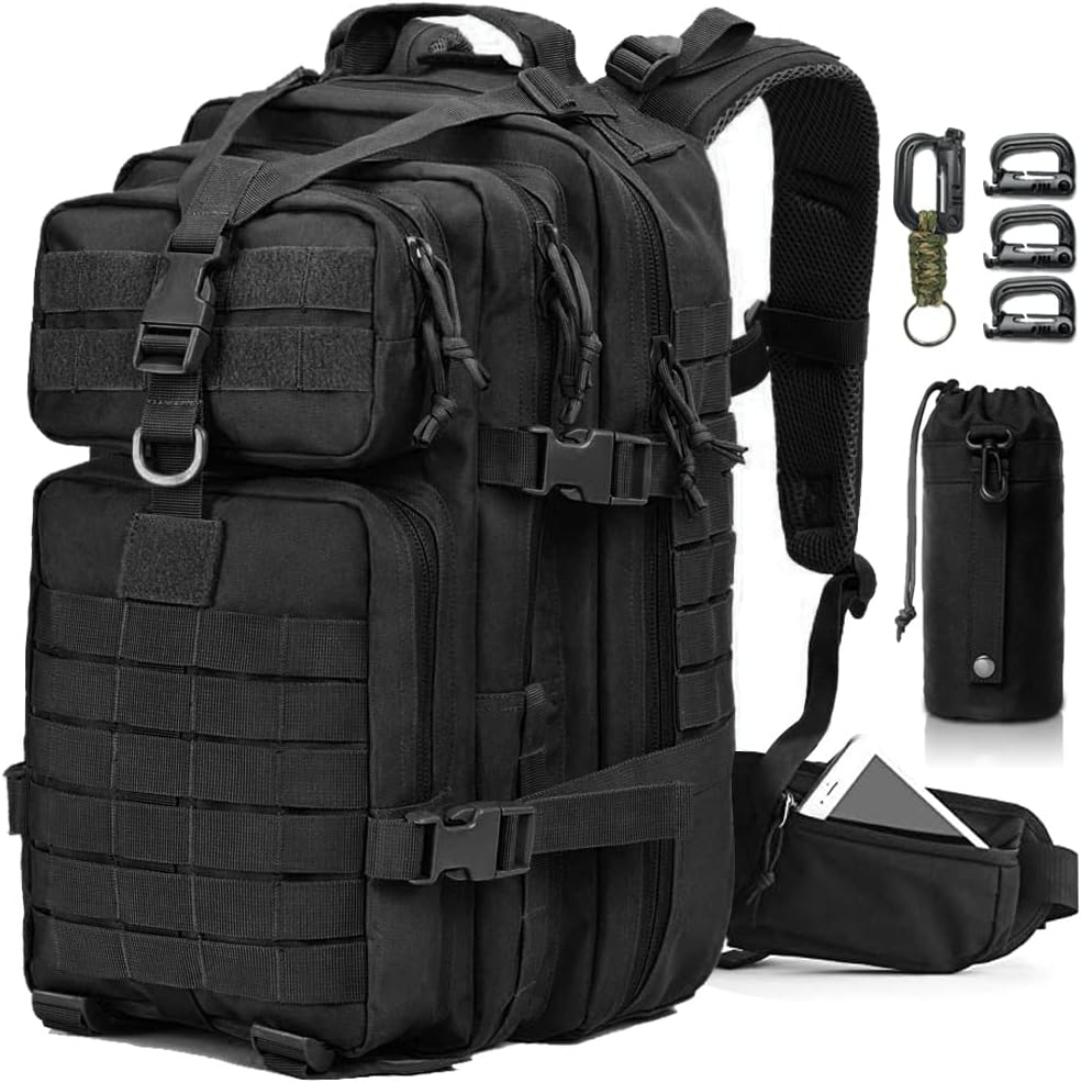 EMDMAK Military Tactical Backpack, Large Military Pack Army 3 Day Assault Pack Molle Bag Rucksack