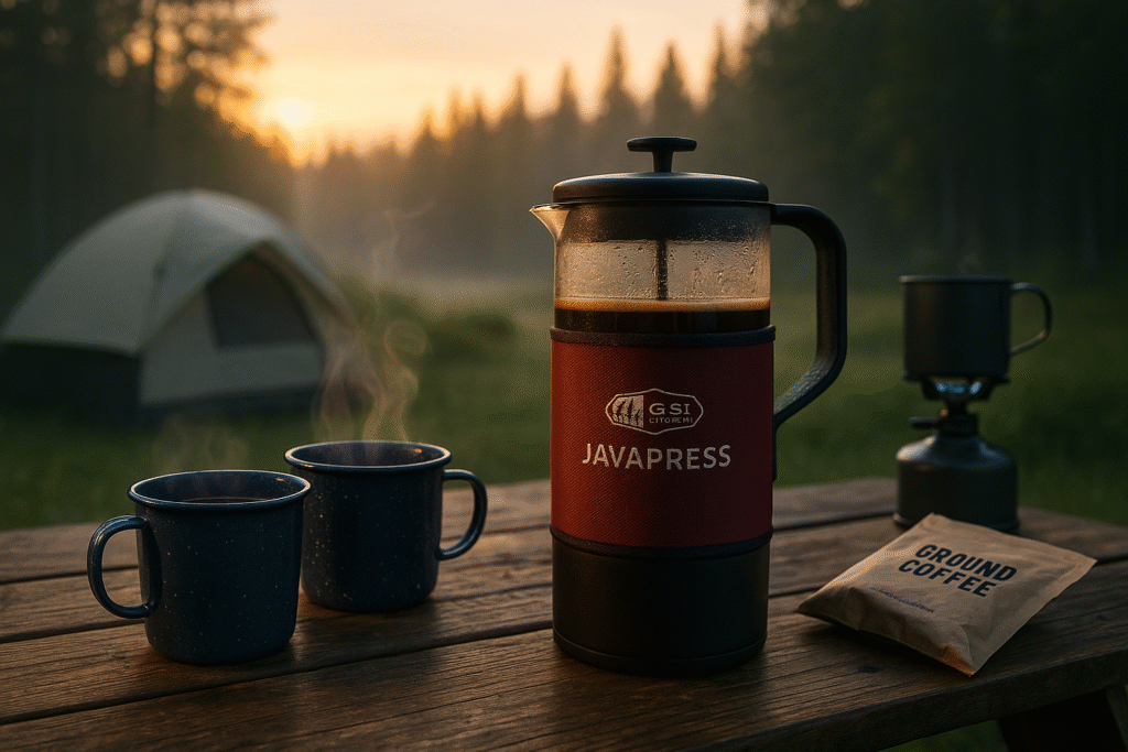 GSI Outdoors JavaPress, best camping coffee maker, French press for backpacking, portable camp coffee gear, GSI JavaPress review, camping coffee press, lightweight coffee press